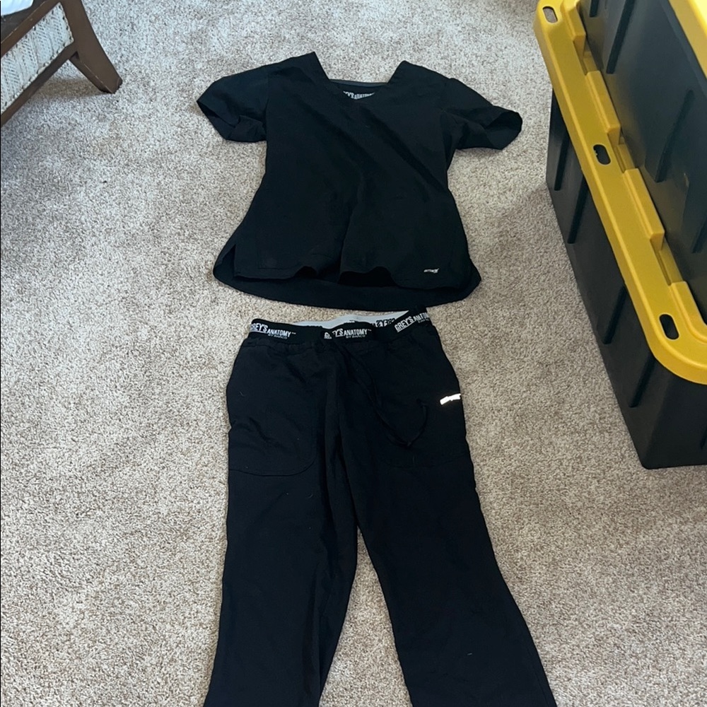 Greys anatomy black scrub set